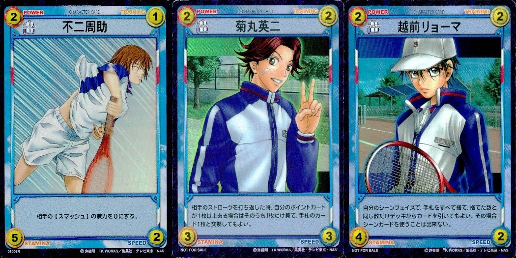 テニプリ テニスの王子様 テニスの王子様 テニプリ カード カード まとめ CHARACTER CARD 不二周助 菊丸英二 越前リョーマ 3枚 01008R コナミ キャラクター