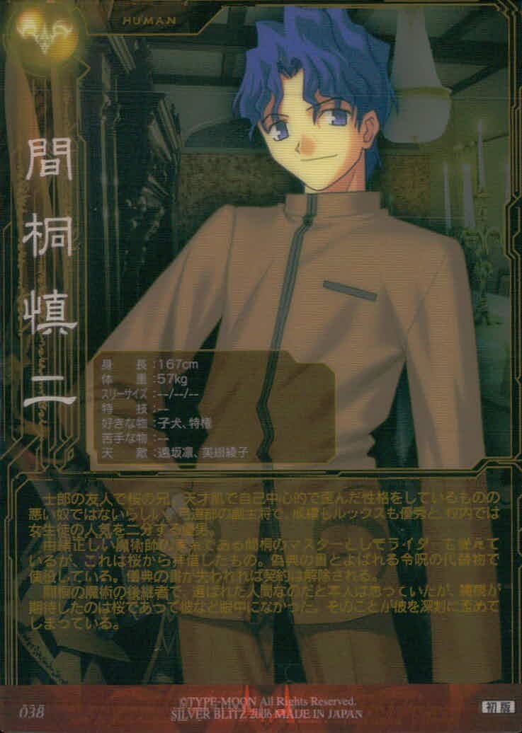 Fate/stay night FACT Fate stay night FACT CARD 初版 カード 間桐慎二 トレカ 038 初版 SILVER BLITZ キャラクター
