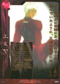 Fate/SN Fate/stay night Fate stay night FACT CARD 初版 カード エミヤ トレカ 027 SILVER BLITZ ファクト