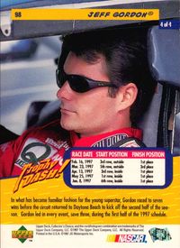 Upper Deck NASCAR 's カード Jeff Gordon #24 トレカ 98 Upper Deck Upper Deck Collector Choice NASCAR of Chevrolet サムネイル 2