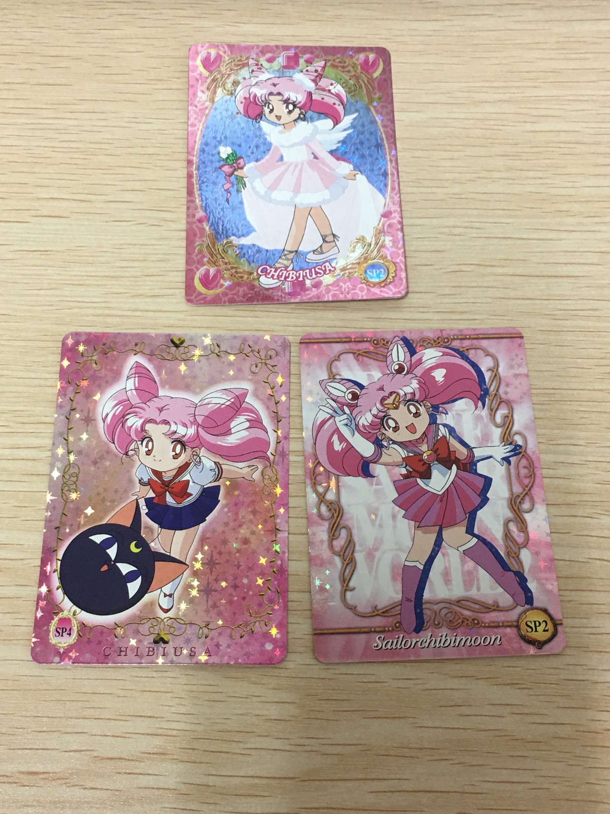 美少女戦士 セーラームーン カード まとめ キャラクター ちびうさ ちびうさ ルナP セーラーちびムーン 3枚 SP2 SP4 バンダイ 食玩 カードダス