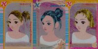 ラブベリ オシャレ魔女 ラブandベリー カード まとめ ヘア メイクアップ げんきっ子ヘア プチマロ~ナヘア プンディたてロール 3枚 009-04A 051-07HB 011-06N セガ アーケードゲーム クリアカード サムネイル 1