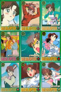 美少女戦士 セーラームーン カード まとめ トキメキ表情集 木野まこと プロフィール セーラー戦士の素顔 セーラージュピターの必殺技 忘れられないワンシーン 運命の出会い 戦うセーラー戦士 ソックリだ…♥ 先輩の思い出 木野まこと サムネイル 1