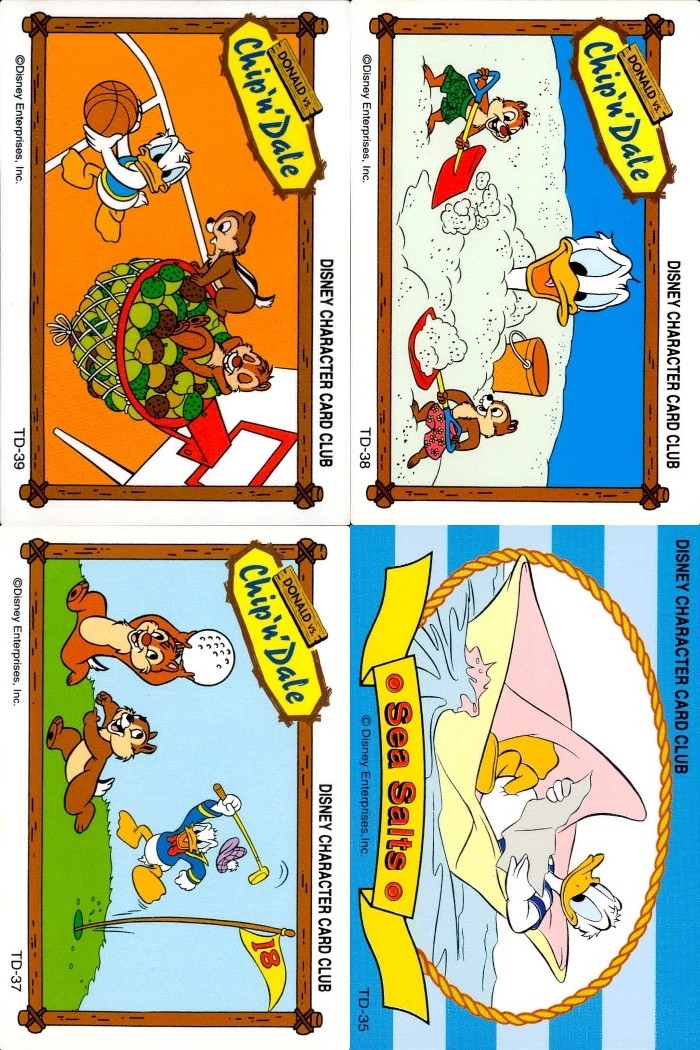 ディズニー チップとデール DISNEY CHARACTER CARD CLUB アマダ カード まとめ チップとデールのすみか 頭の体操1 Chip'n'Dale プロフィール Sea Salts 血液型判断 チップとデール