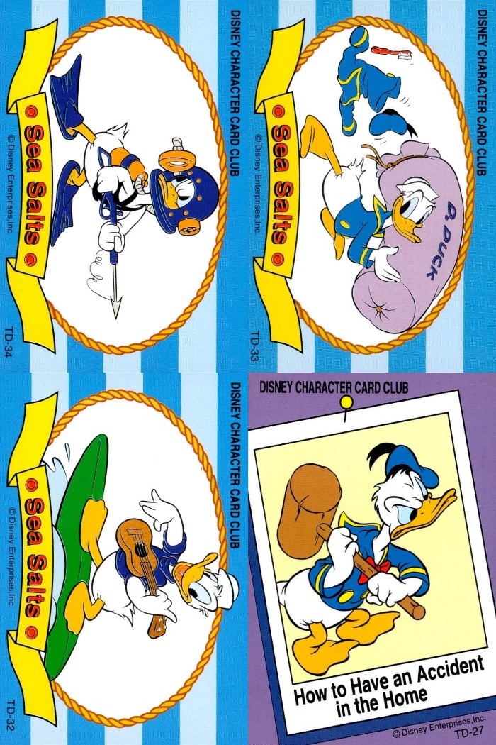 ディズニーキャラクターカードクラブ That's Donald! アマダ カード まとめ Sea Salts How to Have an Accident in the Home ドナルドダック 4枚 TD-34 TD-33
