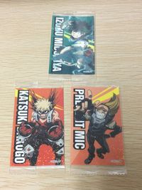 My Hero Academia Wafer Holo Cards 3 Deku Bakugo Present Mic LOT unopened