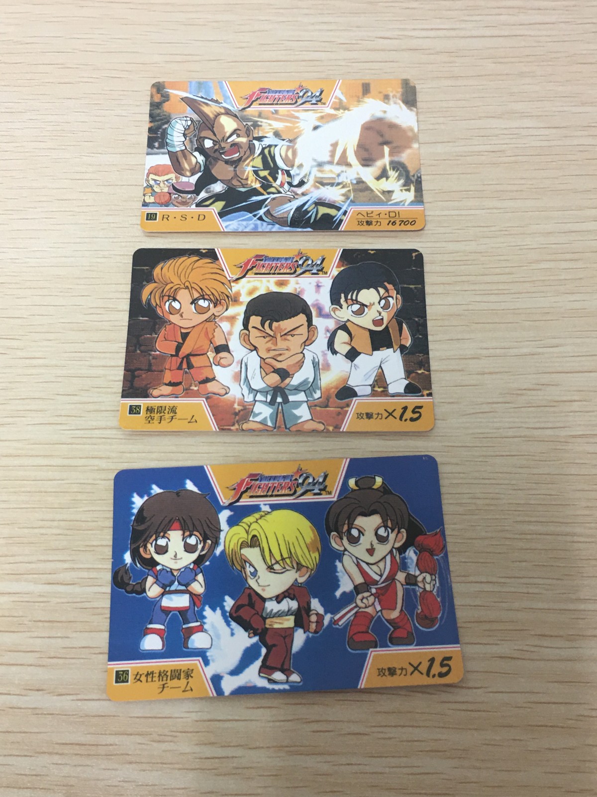 King of Fighters 94 3 Cards Lot No.19 38 King of Fighters 94 card SNK 1994 SET