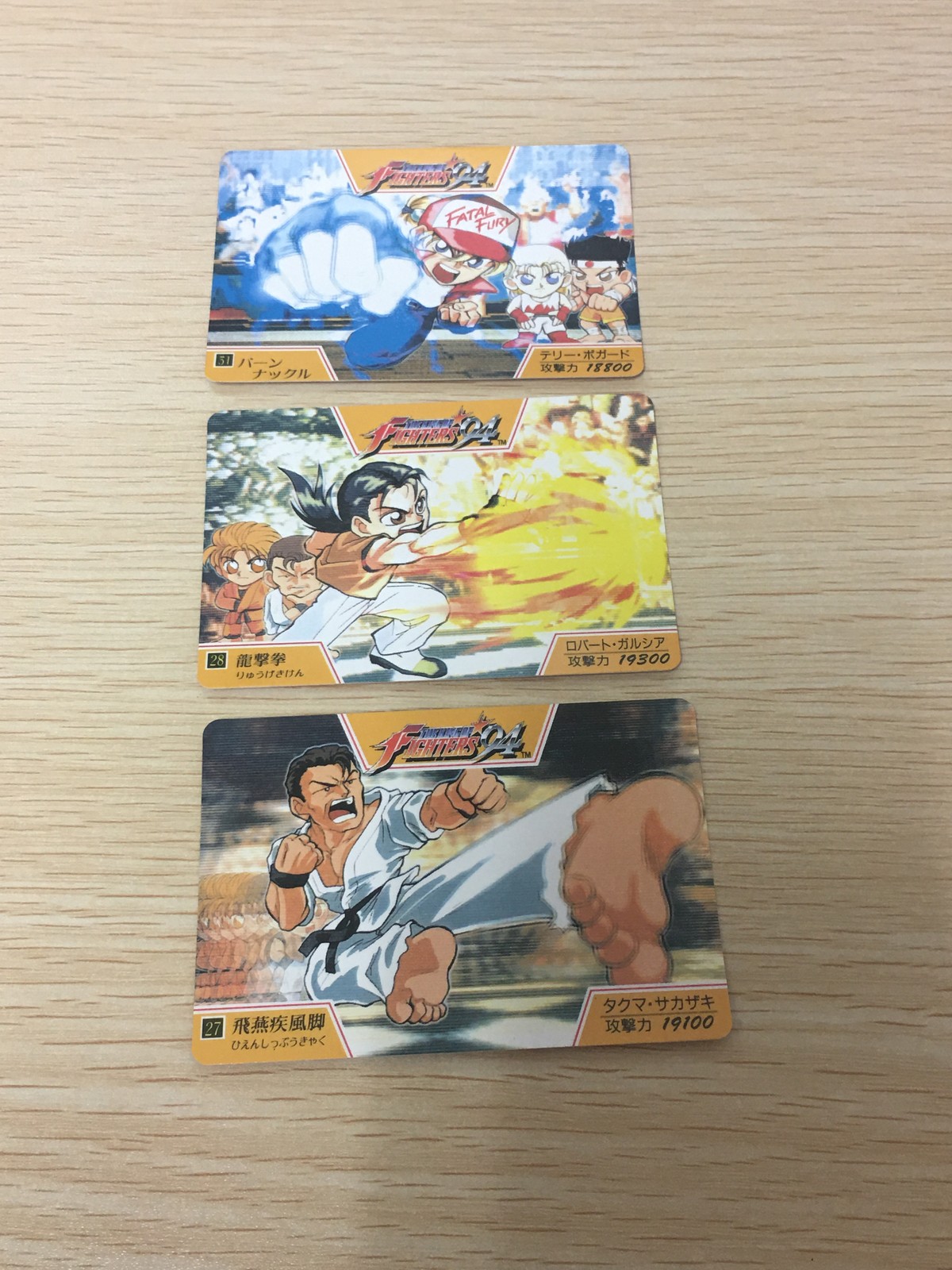 KOF94 キング オブ ファイターズ'94 キングオブファイターズ 94 カード SNK 1994 カード まとめ キャラクター テリー ボガード ロバート ガルシア タクマ サカザキ 3枚 No.31 No.28 No.27