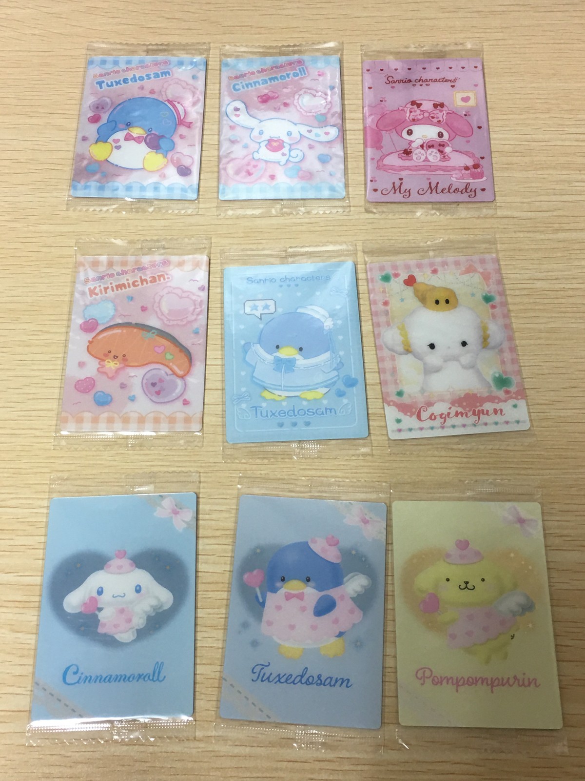 サンリオキャラクターズ Sanrio characters ウエハース カード まとめ コレクション タキシードサム シナモロール マイメロディ ポムポムプリン キリミちゃん コギミュン 9枚 サンリオ ウエハース 食玩