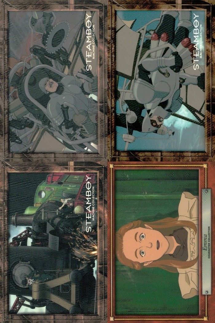 スチームボーイ STEAMBOY カードダスマスターズ スチームボーイ カードダスマスターズ カード まとめ MACHINE COLLECTION CHARACTER COLLECTION 大型飛行兵 飛行兵 歯車メカ エマ 4枚