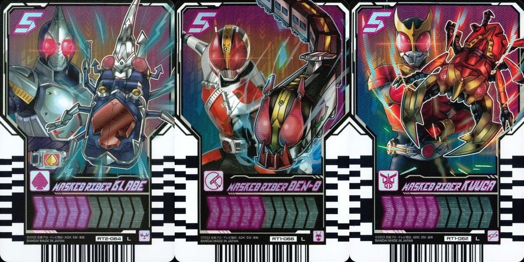 仮面ライダーガッチャード ライドケミートレーディング 仮面ライダーガッチャード ライドケミー カード まとめ 仮面ライダーブレイド 仮面ライダー電王 仮面ライダークウガ 3枚 RT2-064 RT1-066 RT1-062 食玩