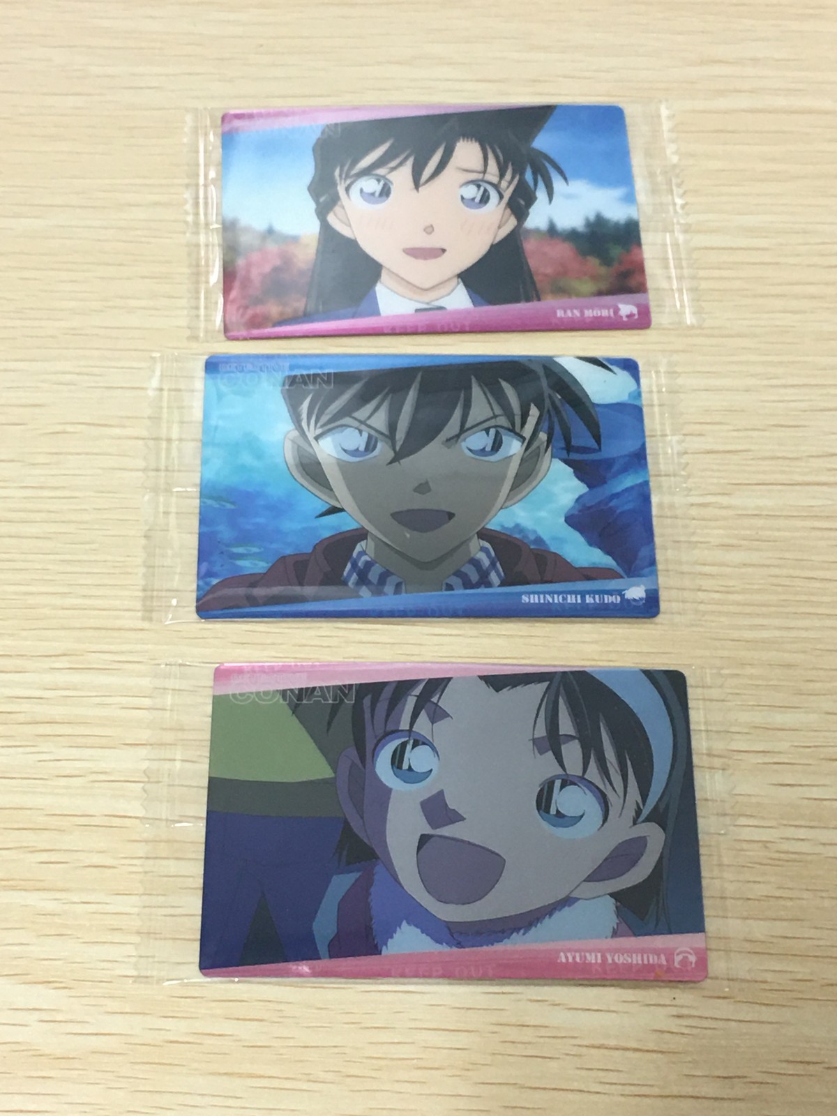 名探偵コナン カード まとめ キャラクター 毛利蘭 工藤新一 吉田歩美 3枚 C-03 C-02 C-15 バンダイ ウエハース