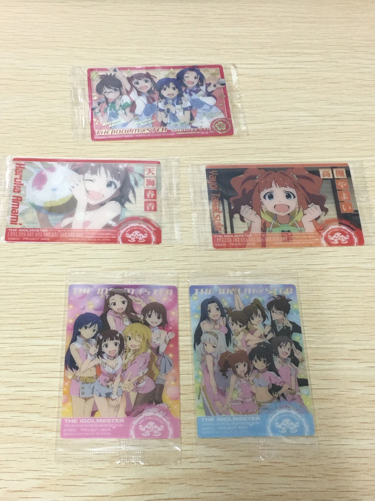 アイマス THE IDOLM@STER カード まとめ ウエハース 天海春香 高槻やよい 天海春香 如月千早 三浦あずさ グループ 5枚 No.01 No.03 No.29 No.30 No.31 バンダイ