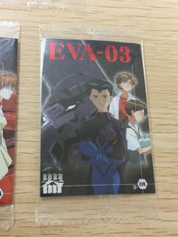 新世紀エヴァンゲリオン エヴァンゲリオン ウエハース カード まとめ エヴァンゲリオン 零号機 EVA-00' 弐号機 EVA-02 参号機 EVA-03 3枚 E-07 E-06 E-08 バンダイ ウエハース サムネイル 3