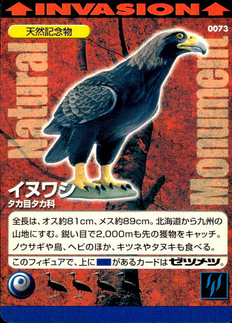 Natural Monuments わがままな天然列島 日本の天然記念物 Natural monuments わがままな天然列島 カード カード イヌワシ トレカ 0073 海洋堂 小学館