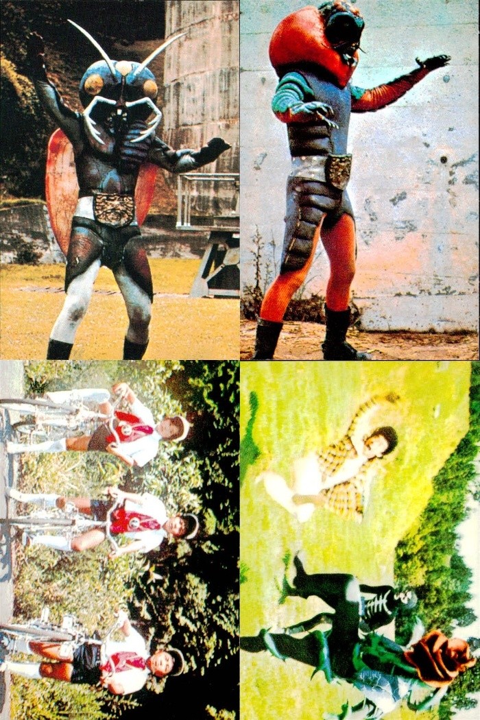 カルビー 仮面ライダー チップス 仮面ライダー カルビー カード 石森プロ 東映 カード まとめ 怪人 場面 ギラーコオロギ エレキボタル 少年仮面ライダー隊 バラランガの使命 4枚 213 216 263 256 カルビー 食玩