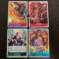 One Piece Card Game Shanks 4 Cards Lot OP06 OP09 OP13 OP14 straw hats piretes