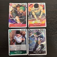 One Piece Card Game Zoro 4 Cards Lot OP01 ST01 EB02 ST14 straw hats piretes
