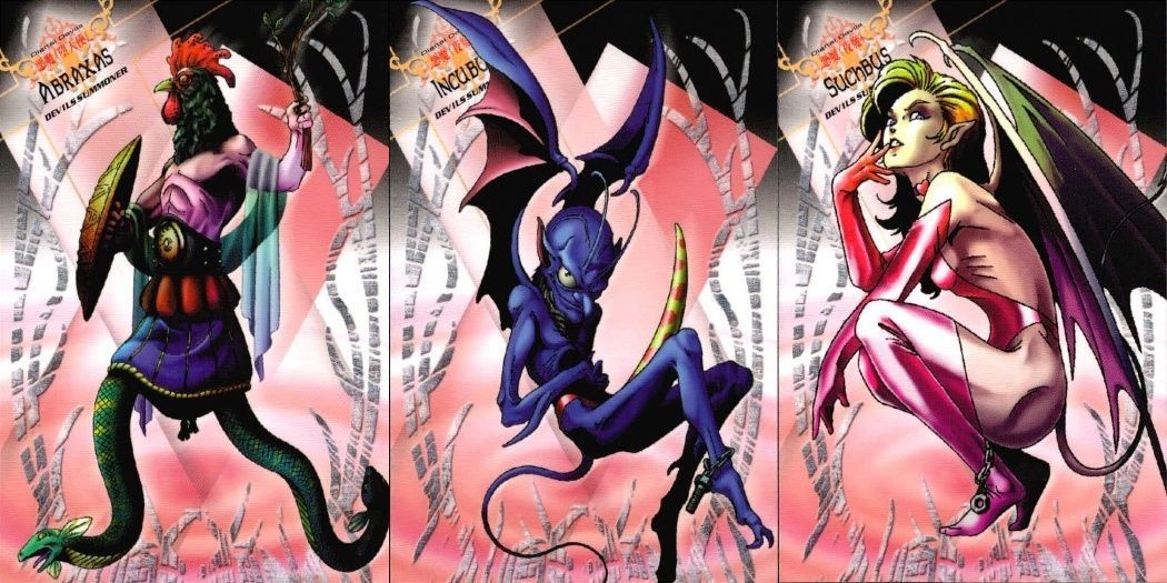 カード まとめ 女神転生 デビチル No.19 サキュバス SUCCUBUS No.20 インキュバス INCUBUS No.21 アブラクサス ABRAXAS レギュラーカード/神々/真・女神転生エンサイクロペディア