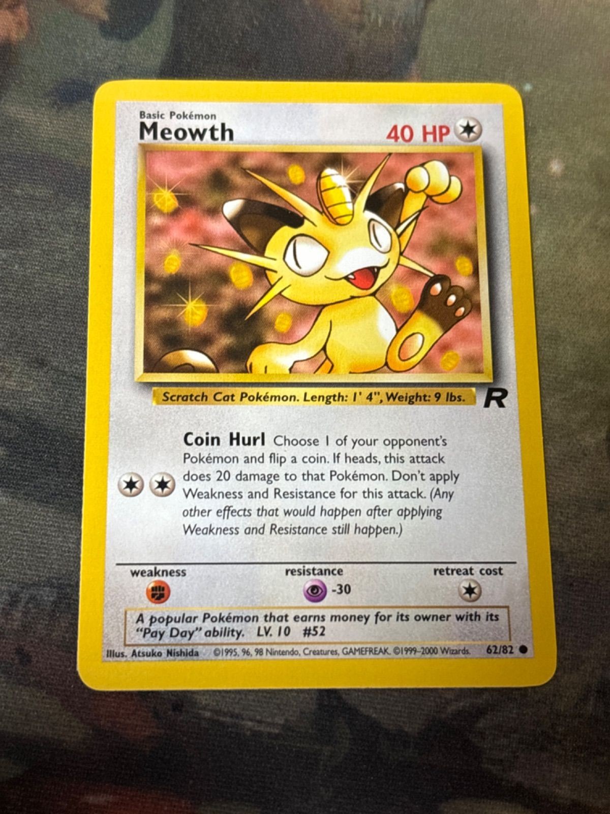 Meowth Pokemon Card 62/82 English Overseas Version