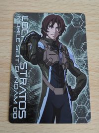 機動戦士ガンダム00カードダス ロックオン<!-利用不可文字-!>ストラトス ダブルオー キラ 希少 裏面 ガンダムデュナメス サムネイル 1