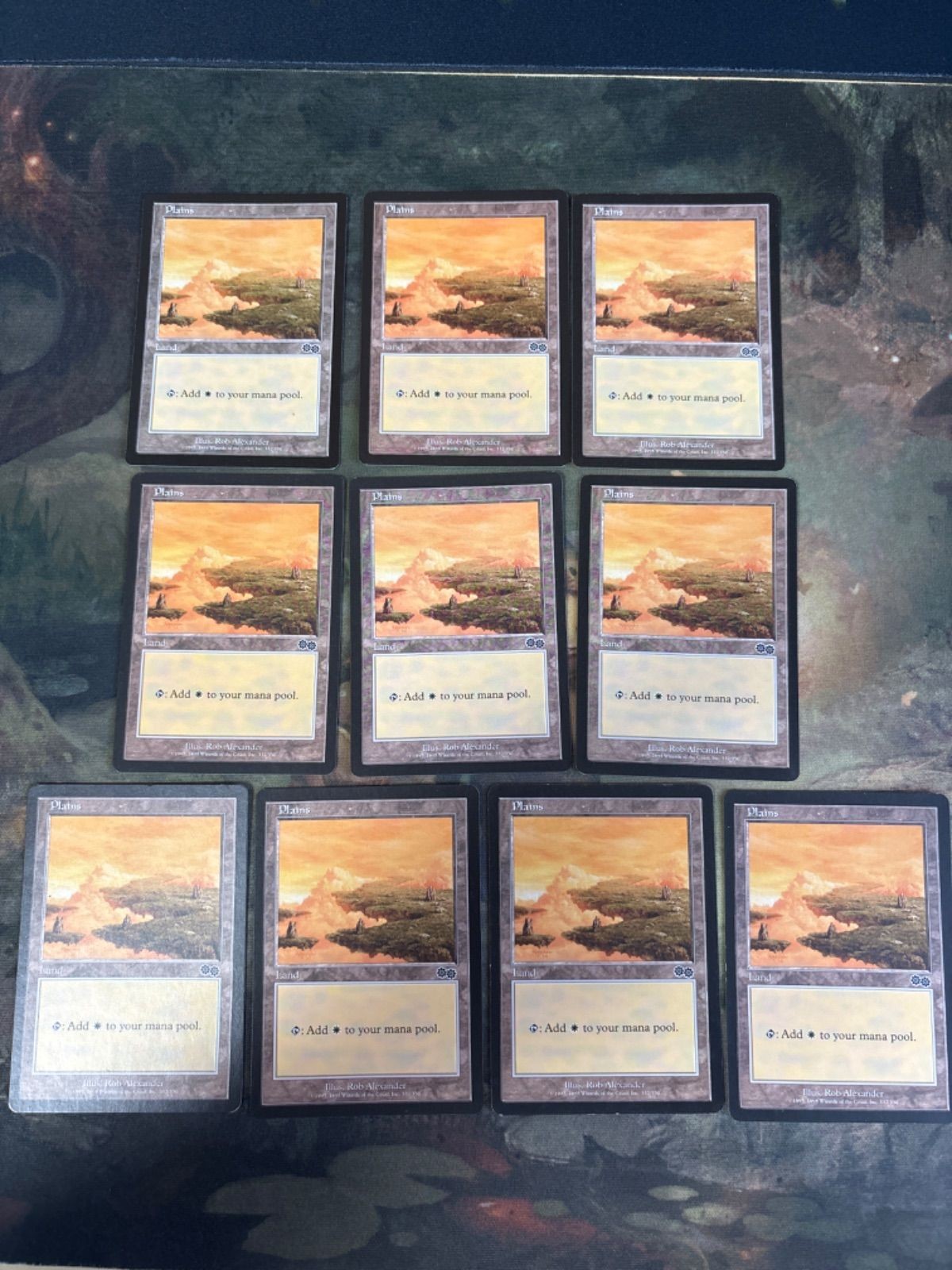 ウルザズ・サーガ 平地/Plains 10枚 英語版 EN 型番統ー まとめ MTG 人気絵柄 基本土地 大量
