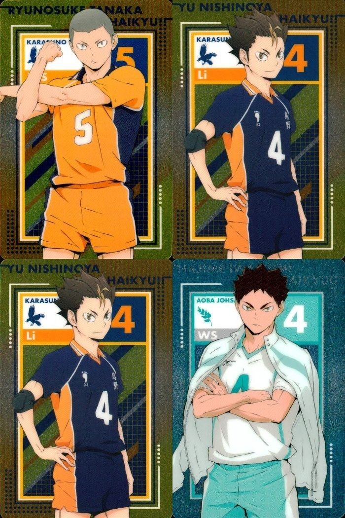 カード まとめ ハイキュー メタリック 田中龍之介 No.17 西谷夕 No.20 岩泉一 No.06 山口忠 No.19 メタリックカード ウエハース