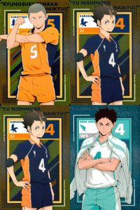 カード まとめ ハイキュー メタリック 田中龍之介 No.17 西谷夕 No.20 岩泉一 No.06 山口忠 No.19 メタリックカード ウエハース