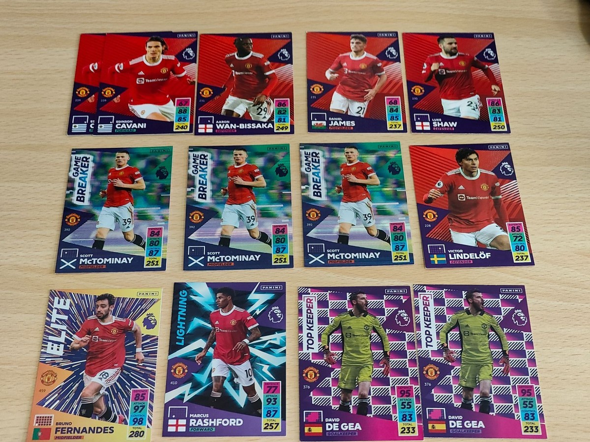 プレミアリーグ カード panini パニーニ 2021/2022 2021/22 まとめ ブルーノフェルナンデス マクトミネイ リンデロフ ラッシュフォード デヘア ワンビサカ ルクショー