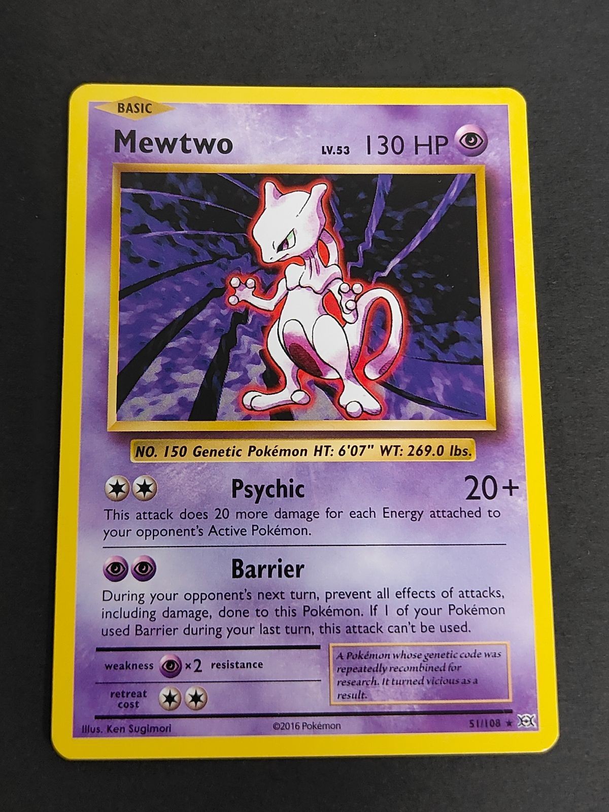 English Mewtwo 51/108 Pokemon Card Game TCG