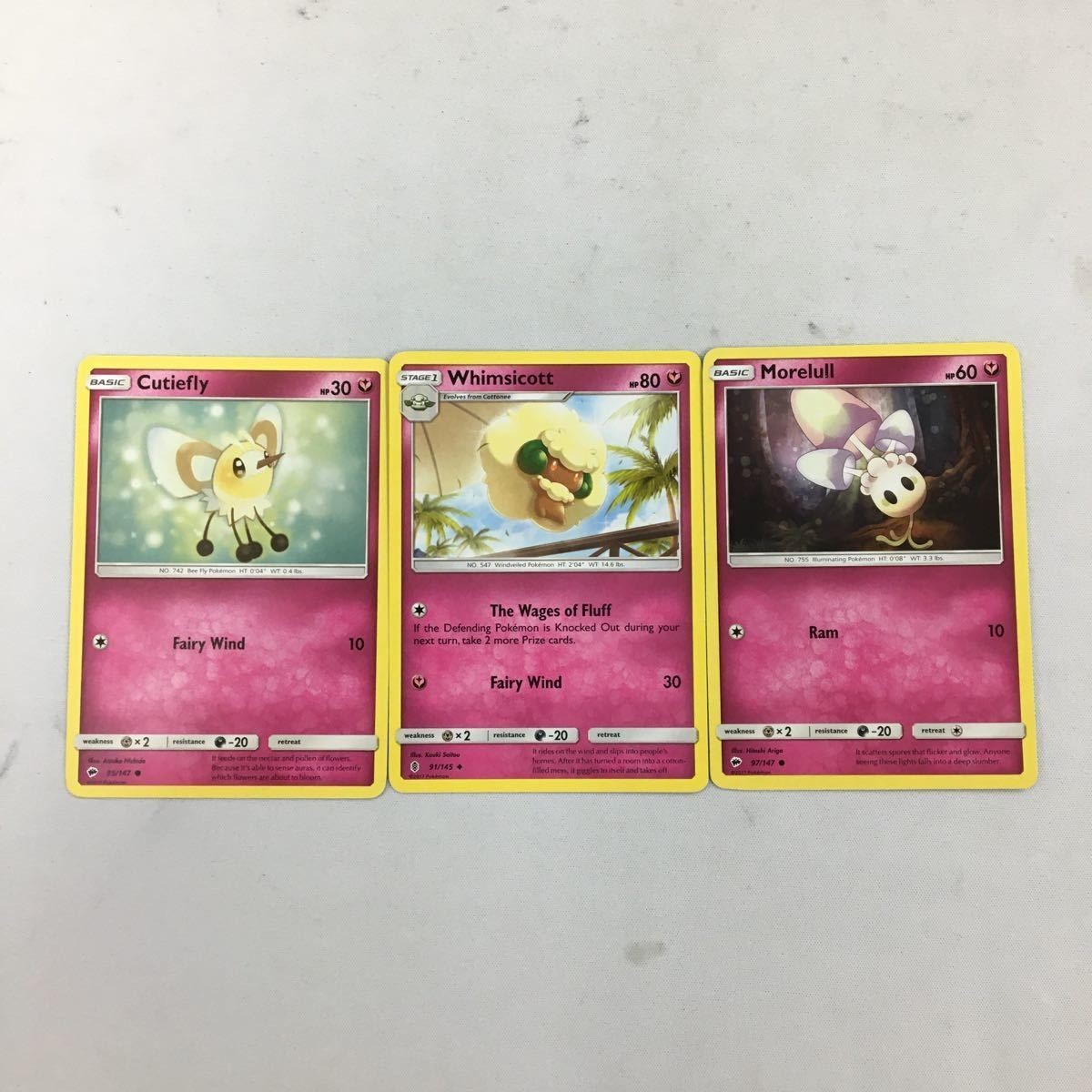 ポケモンカード 旧裏面 海外 英語版 3枚 エルフーン アブリー ネマシュ 20