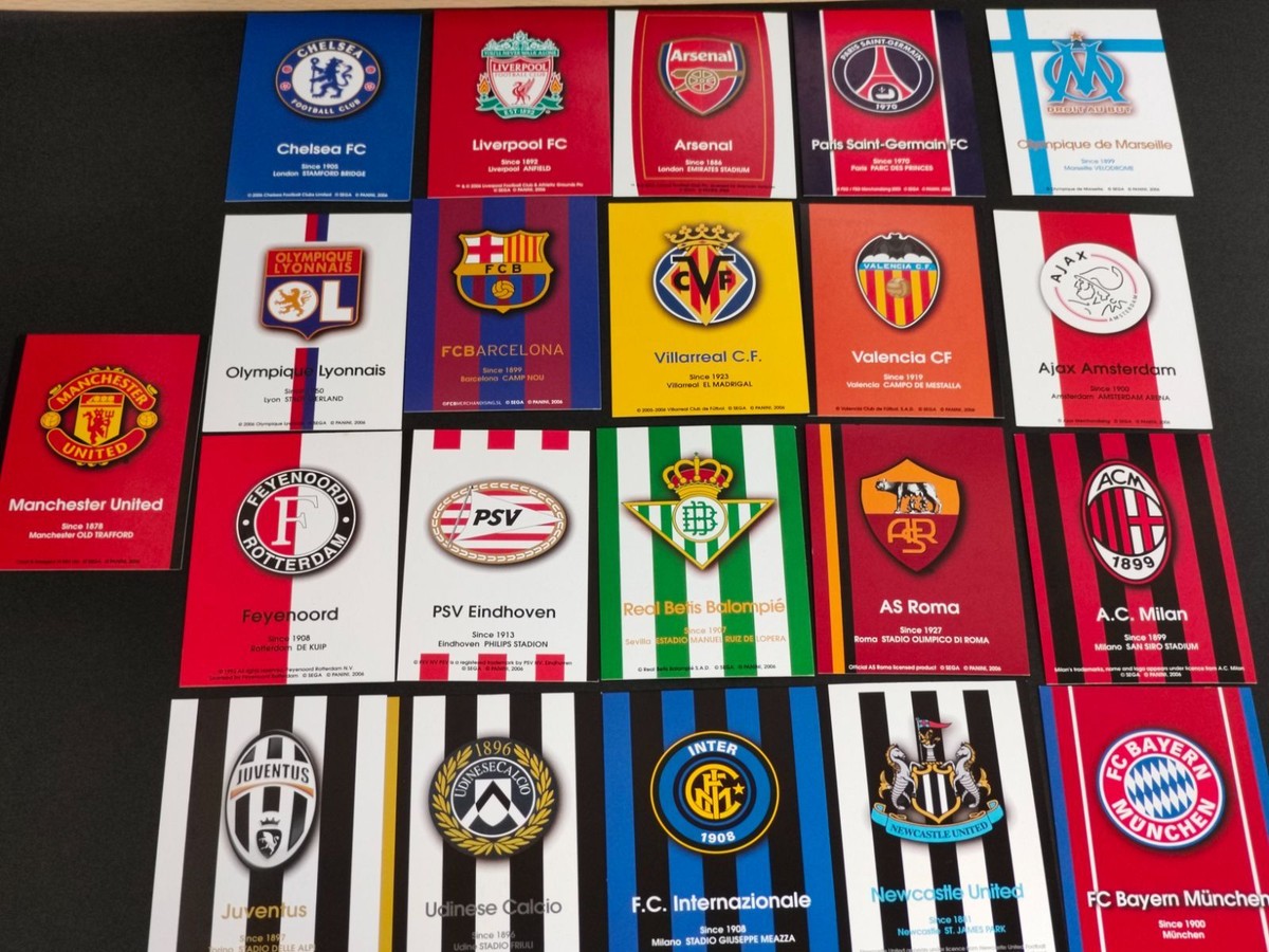 サッカー エンブレム エムブレム カード まとめ バルセロナ リバプール チェルシー マンチェスターユナイテッド インテル バイエルン ユヴェントス PSV アヤックス バレンシア オリンピアコス PSG