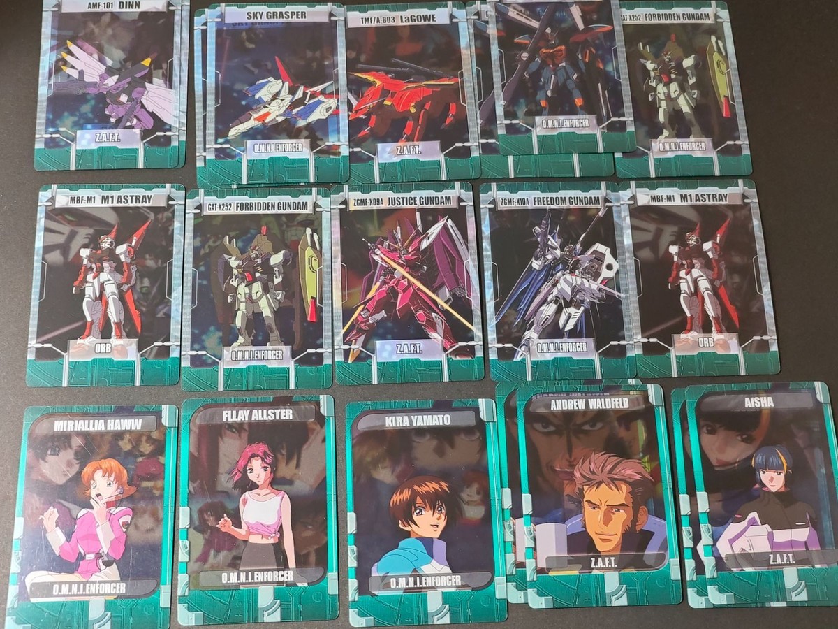 ガンダムSEED 森永 ウェファーカード 機動戦士ガンダム総集編 キラ ヤマト ウエハース フレイ ザフト ジン M1アストレイ ジャスティスガンダム フリーダムガンダム まとめ