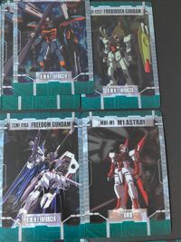 ガンダムSEED 森永 ウェファーカード 機動戦士ガンダム総集編 キラ ヤマト ウエハース フレイ ザフト ジン M１アストレイ ジャスティスガンダム フリーダムガンダム まとめ サムネイル 2