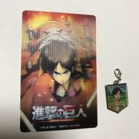 交渉歓迎 cas3 カード 3D ステッカー ？ 進撃の巨人 エレン イェーガー ストラップ キーホルダー