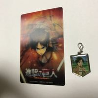 交渉歓迎 cas3 カード 3D ステッカー ？ 進撃の巨人 エレン イェーガー ストラップ キーホルダー サムネイル 2