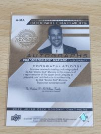 GOODWIN CHAMPIONS オートグラフ 直筆サイン 022年 アッパーデッキ グッドウィンチャンピオンズ ロブ "ボストンロブ" マリアノ オートサイン ROB BOSTON ROB MARIANO サムネイル 2