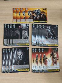 各4枚セット スターウォーズ ヴァイスシュヴァルツ N 再会を果たした二人 マンダロリアン＆グローグー ディン・ジャリン & ボ＝カターン・クライズ マンダロアを取り戻すために ダークセーバーを賭けた決闘 Great Warriors