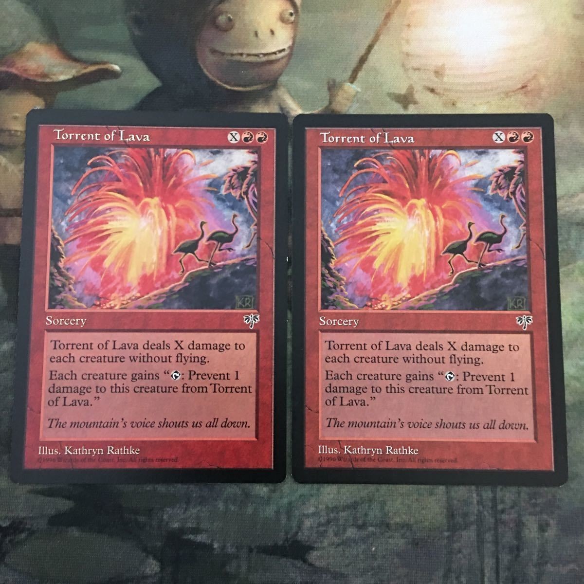 MTG マジックザギャザリング カード まとめ MIR 溶岩流/Torrent of Lava EN 2枚セット 49