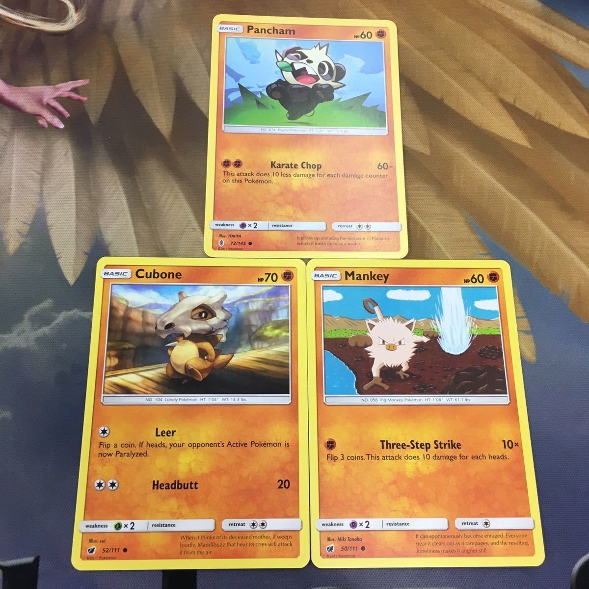 ポケモンカード 旧裏面 英語 海外版 3枚 ヤンチャム カラカラ マンキー 32
