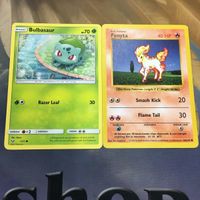 Pokemon Card Old Back English 2 Cards Bulbasaur Ponyta サムネイル 1