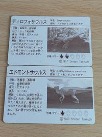 カード 3d 竹内しんぜん ２０００ レア 希少 恐竜 ダイナソー ディロフォサウルス エドモントサウルス サムネイル 2