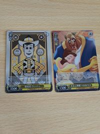 希少 ホロ仕様2枚 ヴァイスシュヴァルツ ディズニー100ポップコーンカード 美女と野獣 ベル&王子 S104-P03 PR 保安官ウッディ S104-P04 PR サムネイル 1