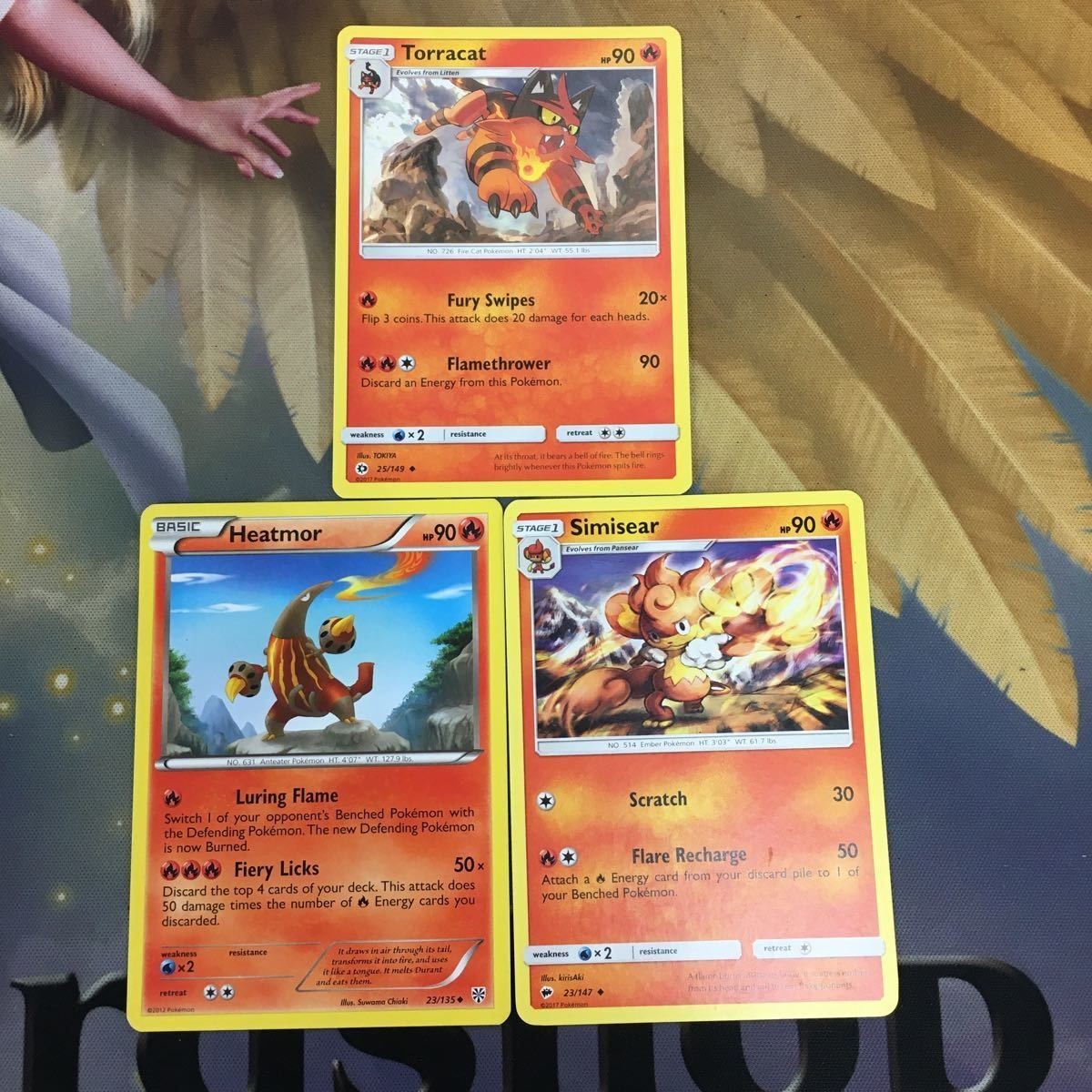 ポケモンカード 旧裏面 海外 英語版 3枚 バオッキー クイタラン ニャヒート 10 Torracat Simisear Heatmor