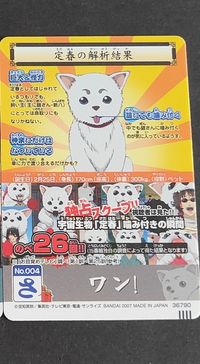 銀魂 カードガム 定春 坂田銀時 004 ウエハース サムネイル 2