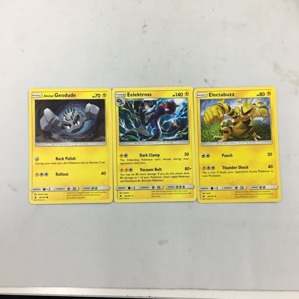 ポケモンカード 旧裏面 海外 英語版 3枚エレブー シビシラス イシツブテ 3