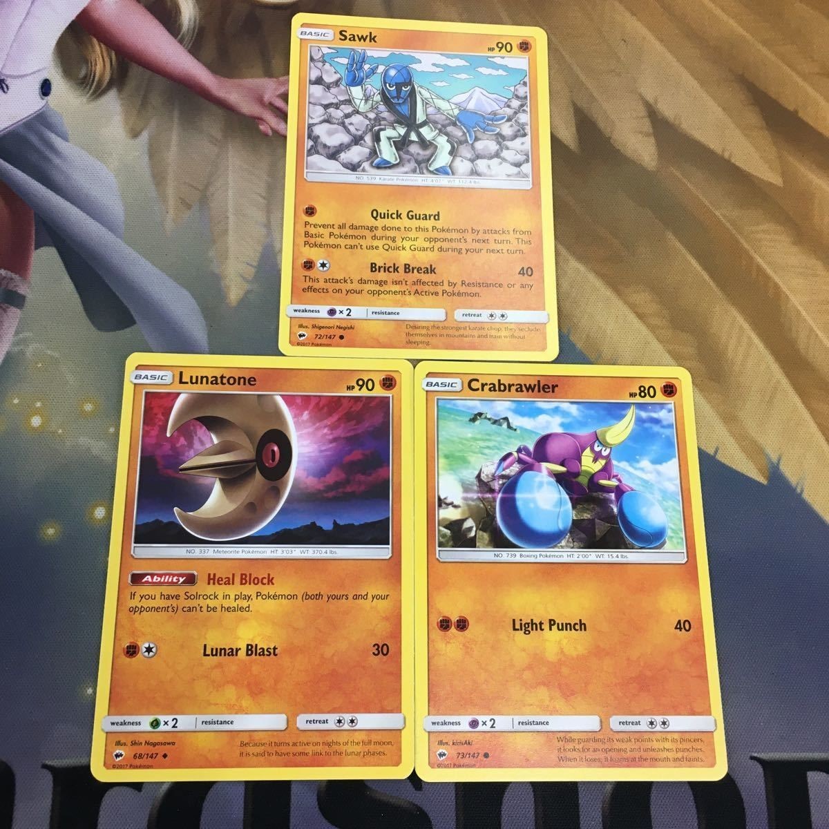 Pokemon Card Old Back English Dageki Lunatone Lot 3