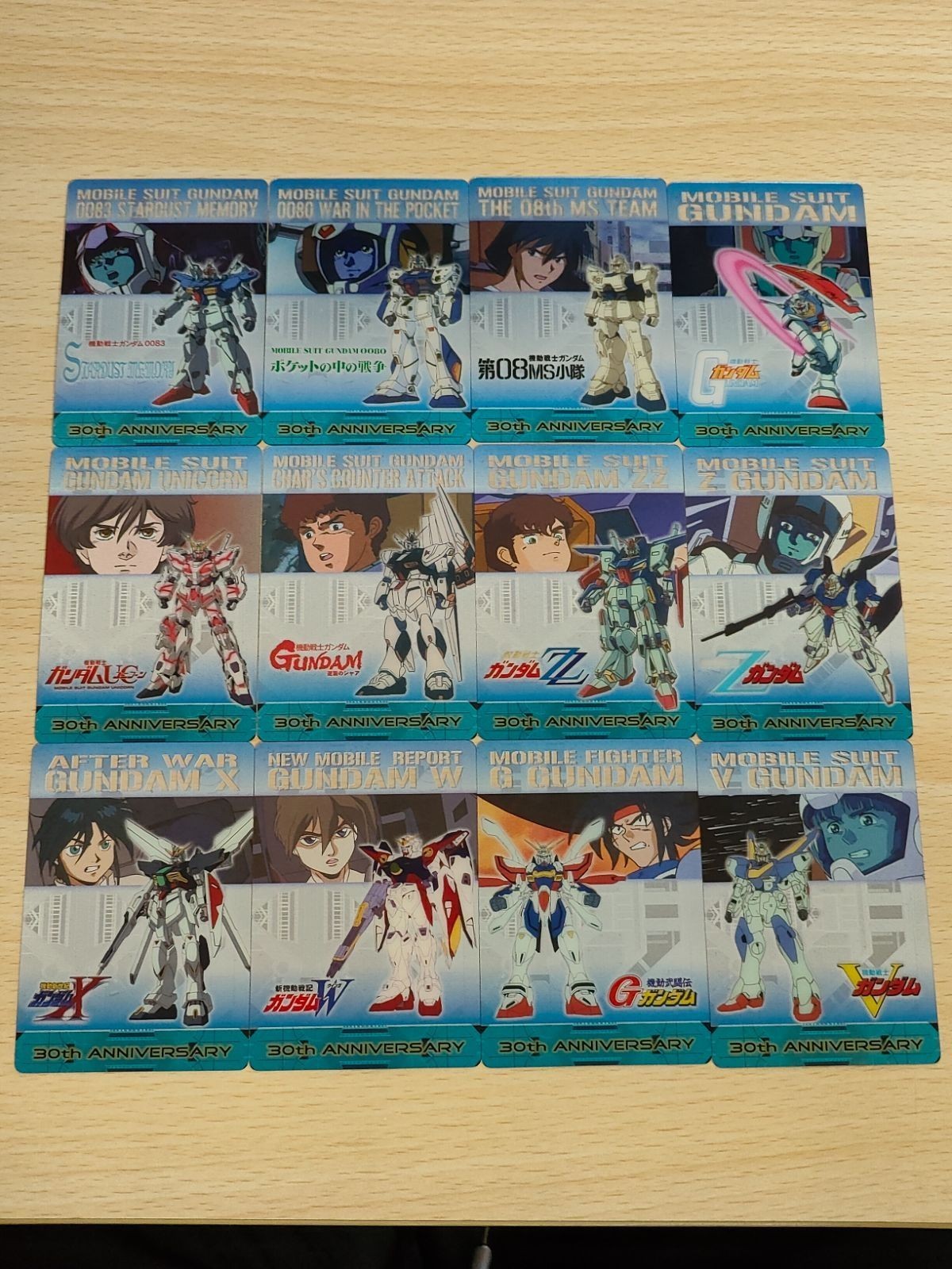 ガンダム総集編 30thアニバーサリー ウェファーチョコ ガロード ガンダムUC ガンダムX ガンダムW ヒイロ・ユイ ドモン ウッソ カミーユ ポケットの中の戦争 アムロ