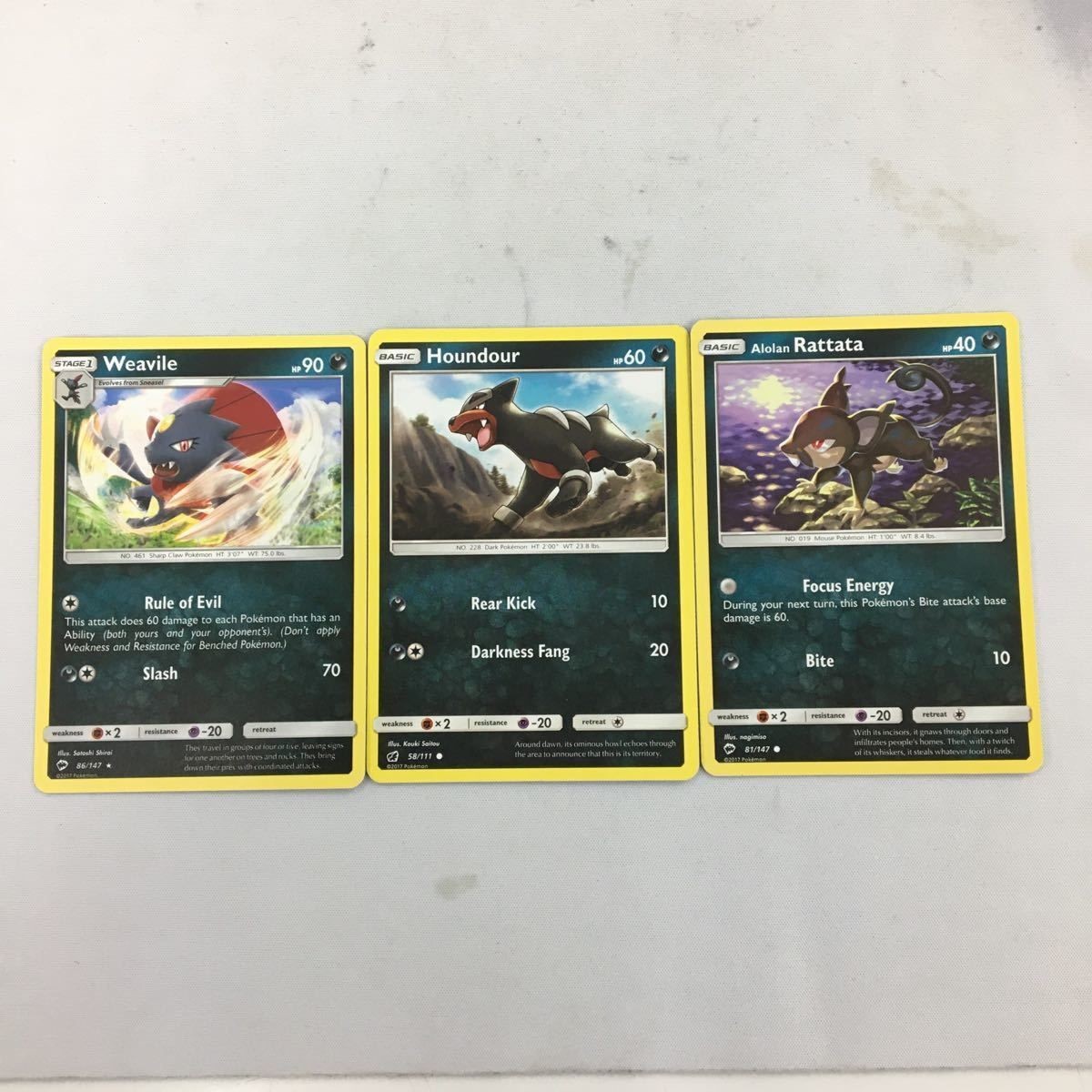 ポケモンカード 旧裏面 海外 英語版 3枚 コラッタ デルビル ビークイン 2