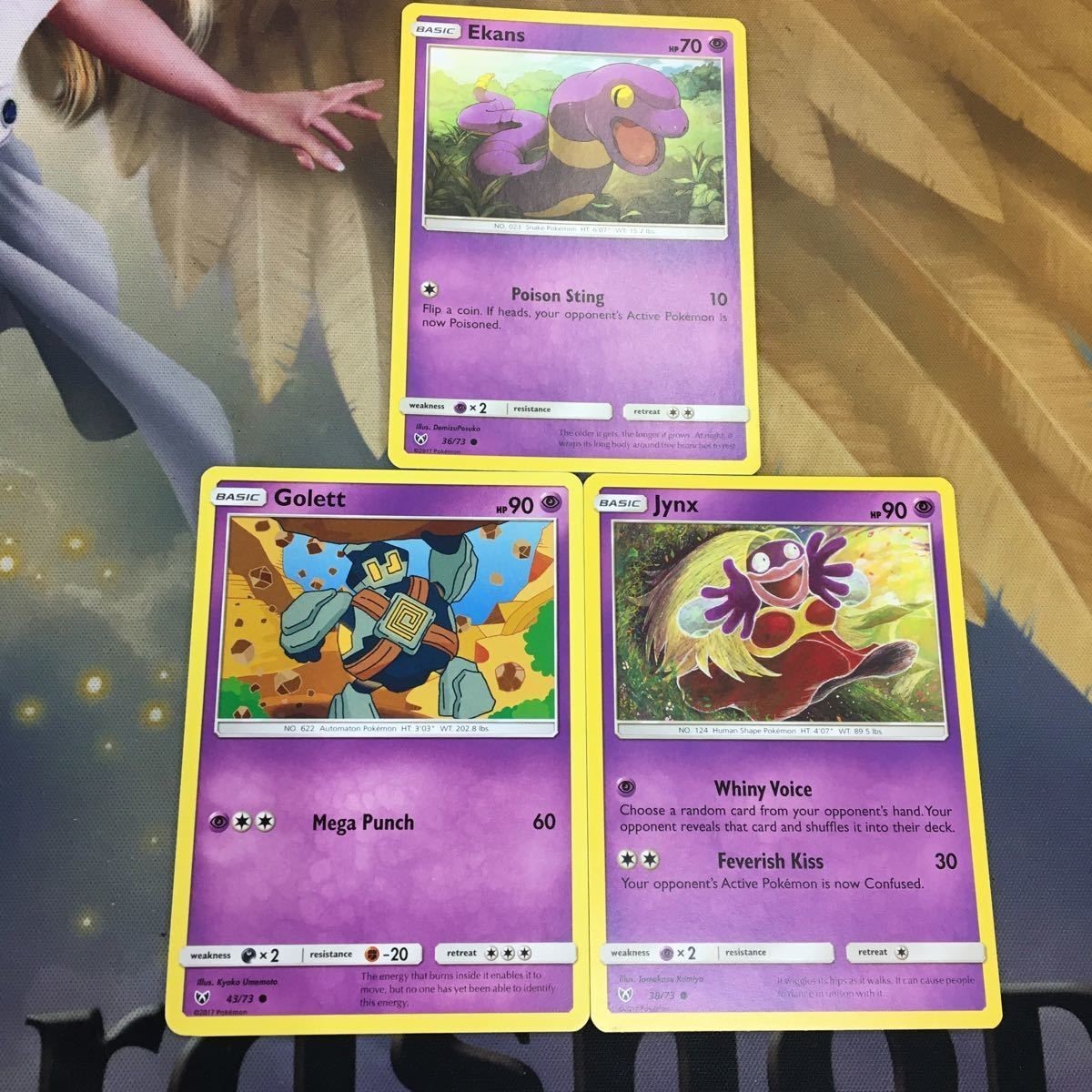 ポケモンカード 旧裏面 英語 海外版 3枚 ゴビット ルージュラ アーボ 24